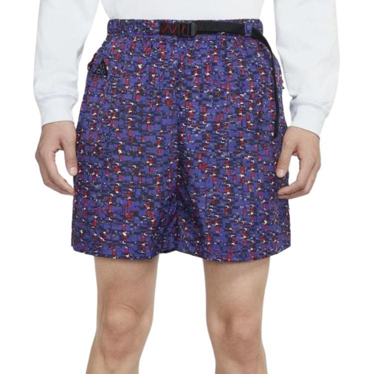 Nike ACG Retro Woven Printing Shorts Blue Red Bluered Men's CT6333-010