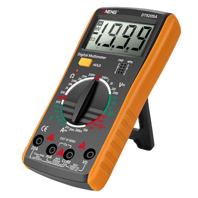 Practical Digital Multimeter 2000 Counts Transistor Diode Meter Tester AC/for DC hFE Capacity Diode Tester Electrical To