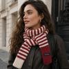Lightweight Winter Warm Scarf Striped Pattern Neck Scarf Vintage Knitted Long Scarf  Winter