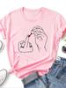 Unisex Middle Finger Nail Polish Prints T Shirt Summer Comfortable Soft Short Sleeve Oneck Tops Casual Female Clothes