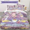Pretty Cure Pattern Bedding,Quilt Set Quilt Cover Pillowcase Home Birthday Gift(1 * Duvet Cover + 2 * Pillowcase, Without Core)_lx