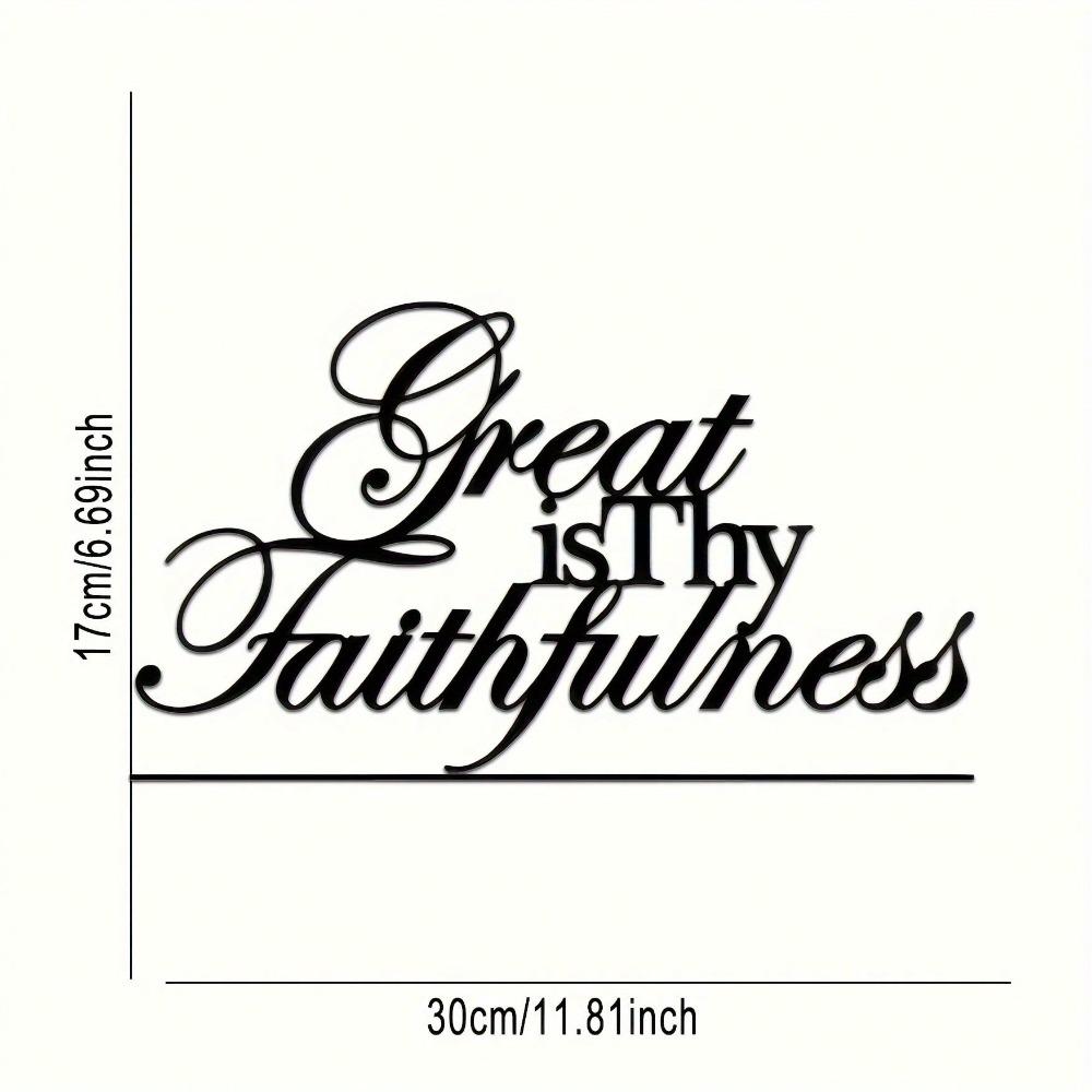 Great Faith Inspirational Metal Wall Art Black Iron Decor Living Room Bedroom Office Gift