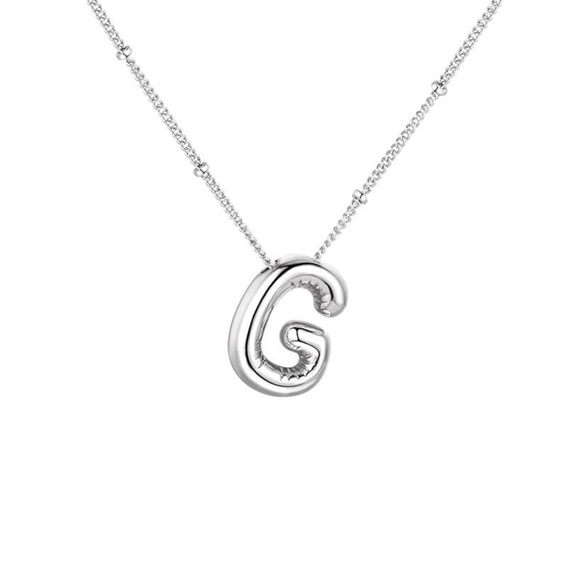 Stainless Steel 18K Gold Plated Alphabet Pendant Necklace