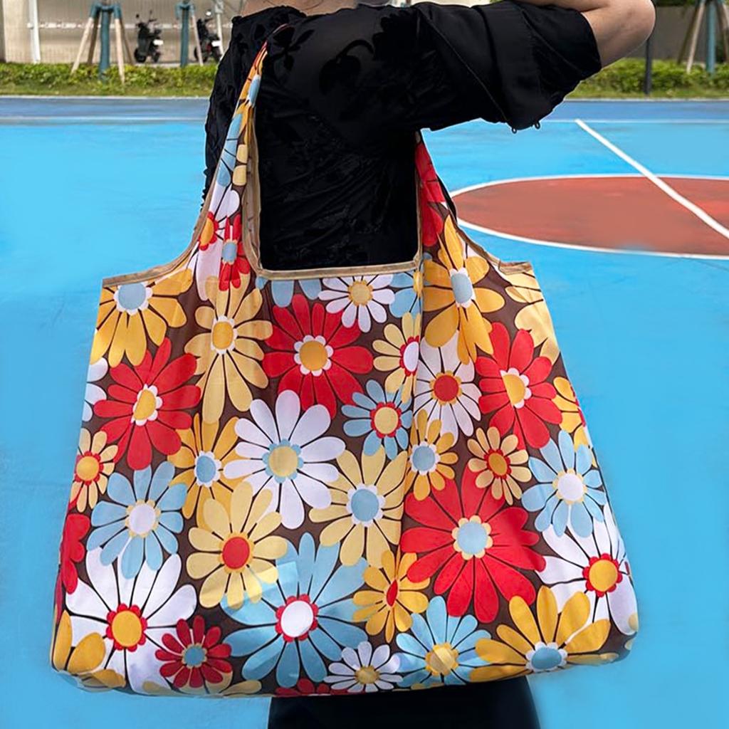 Tote Bag Large Capacity Tote Bag Satchel Lightweight Shopping Bag Printed Pattern Outdoor Foldableable Satchel Camping Style Travel Bag
