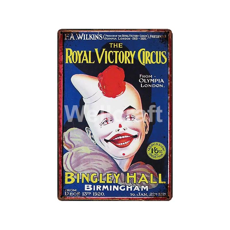 

[ WellCraft ] Circus Lion Elephant Tiger Clown Horse Metal Sign Vintage Painting Decor LT-1899 room decoration 20x30cm（7.8x11.8inch）