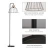 Floor Lamp Elegant Design Metal Standing Lamp with Rattan Decoration Ideal for Home Office Restaurant and Café 44 x 34 x 154 cm Black