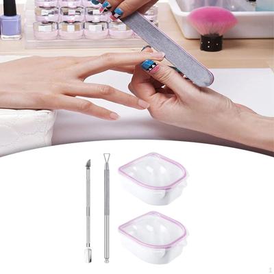 2 Pack Nail Soaking Bowl, Gel Polish Remover, Professional Double Layer Tray, Manicure