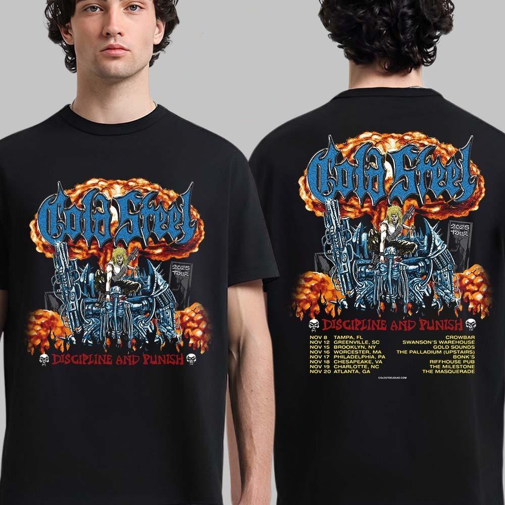 

Gold Steel Discipline And Punish Tour 2025 North America November Dates T-Shirt 4XL
