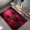 "Fiery Demon Mask Art Carpet" suitable as a non-slip mat for the living room or bedroom sofa