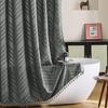 Waterproof Tassel Lace Shower Curtain with Floral Design