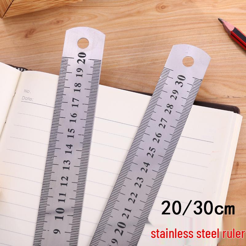 Stainless Steel 0.5mm Thick Ruler: 20cm & 30cm Metal Measuring Tool 15cm Thickness 0.3mm