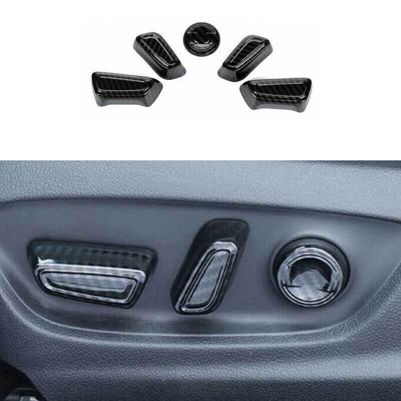 Power Seat Control Button Carbon Fiber Cover Trim 5PC For Toyota Camry 2018-