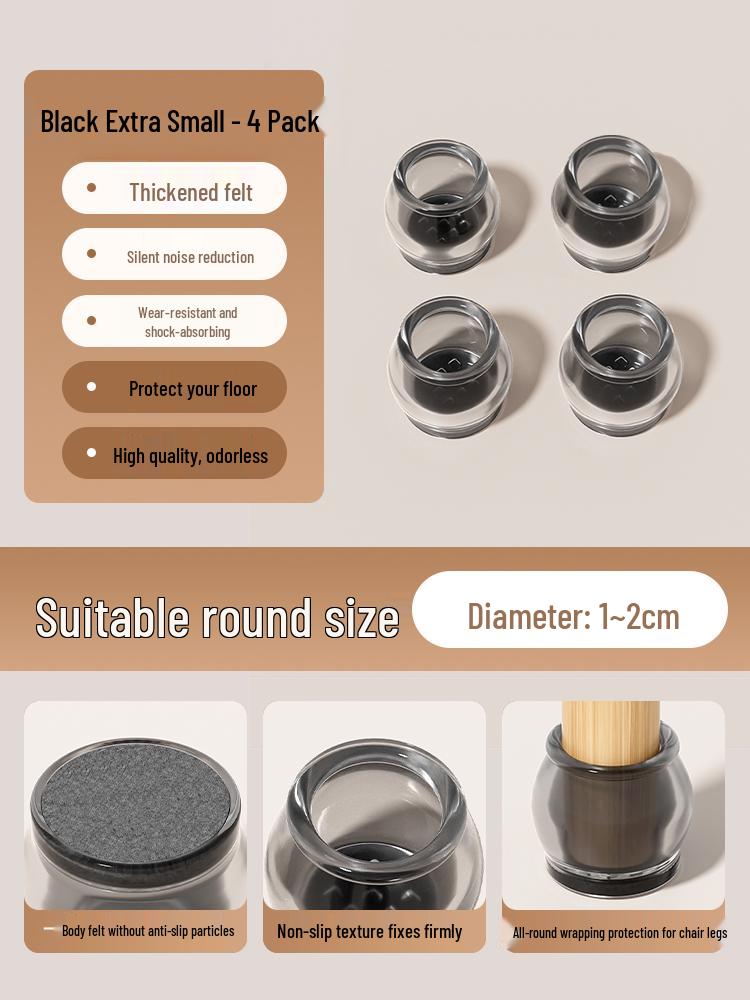 Anti-Slip Silicone Table & Chair Leg Pads - Wear-Resistant Protection for Dining Furniture