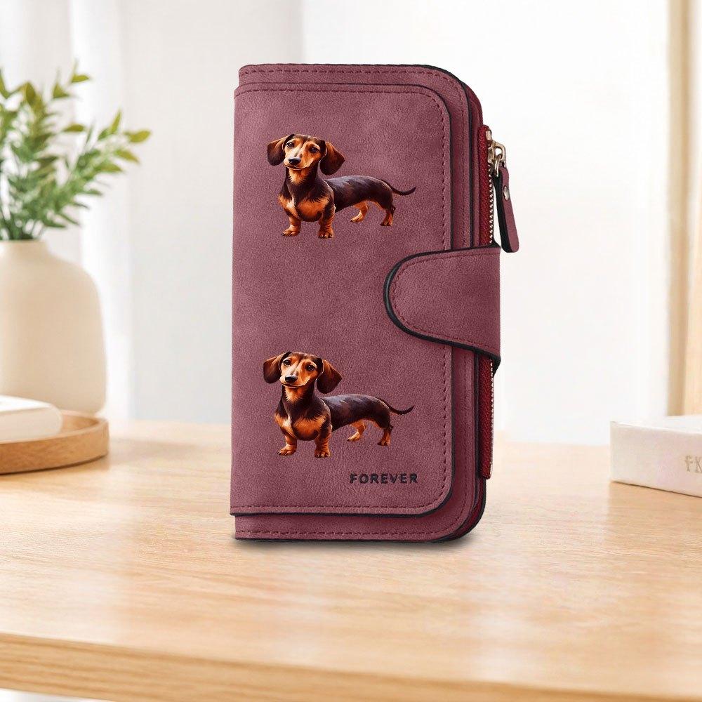 1pc Dachshund Print Long Zipper Wallet, Large Capacity Card Holder, Unisex Clutch Bag, Fashionable Zipper Coin Purse, Suitable for Daily Use, A Great