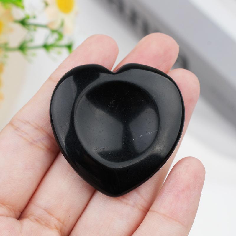 1pc Worry Stone Amethyst Tiger Eye Thumbstone Love Shape Natural Stone Meditation Jewelry Gifts