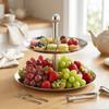 Polished Surface Serving Platter Double Layer Structure Storage Tray Display Tray  Dessert Display