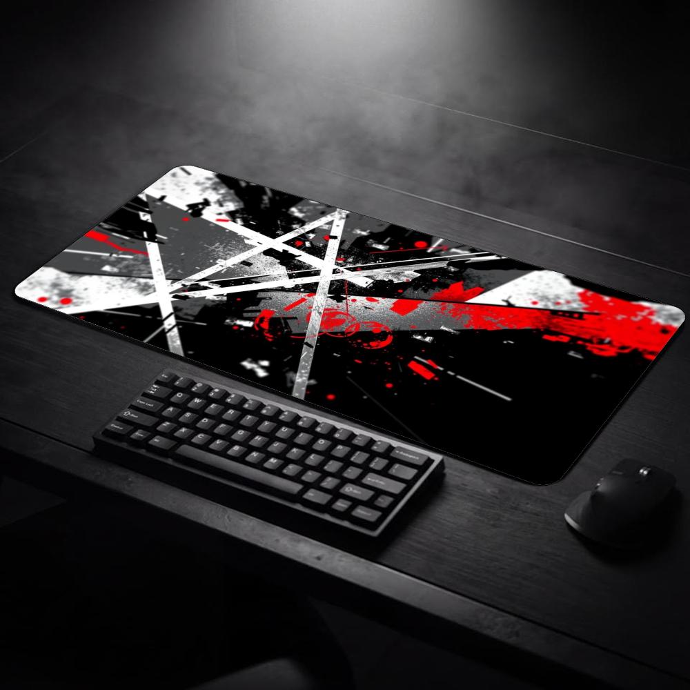 Red Black Ink Splash Mouse Pad Desk Mat Keyboard Pad XXL Large Non-Slip Rubber Table Mat for PC Gaming Office Home Desktop Decor