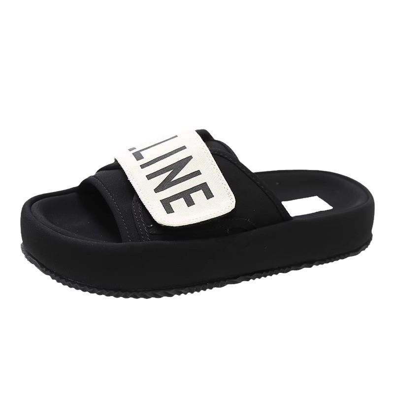 Francuskie piękne klapki na grubej podeszwie, idealne na lato 2025, nowa moda, super modne klapki plażowe dla kobiet w ciąży, chodzących po gównie