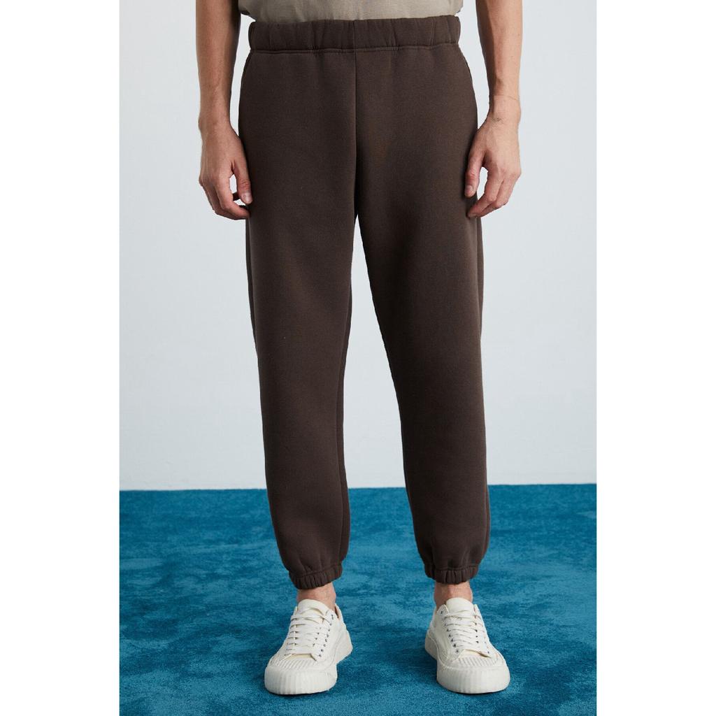 Burnham Men's Organic Fabric Fleece Inside Comfortable Cut Elasticized Jogger Black Sweatpants
