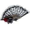 UOPR Lace Folding Fan Rose Design Gorgeous Gothic Lolita Style Princess Aristocratic Decorative Fan Dance Fan Stage Fan Recital Fan Japanese