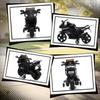 Children's Electric Motorcycle, 6V Battery-powered Motorcycle with Light and Sound Effects, Training Wheels, 75x36x49cm, Black