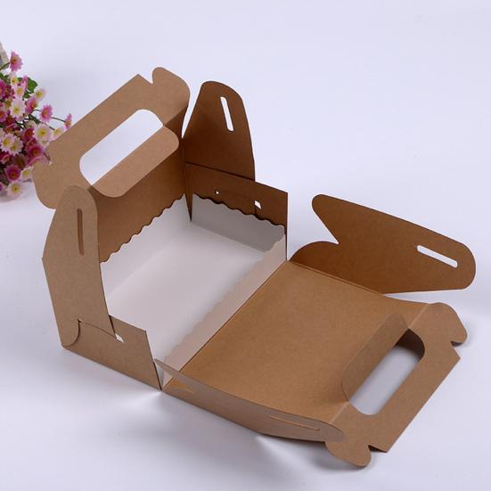 10Pcs Paper Muffins Cupcake Bakery Wrapping Packing with Candy Boxes Handle