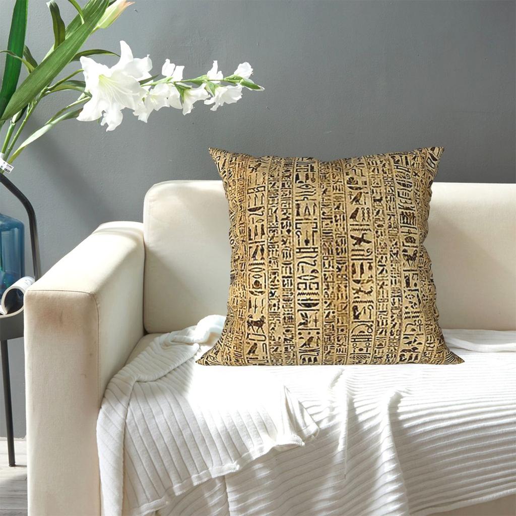 Egyptian Hieroglyphs And Deities Square Pillowcase Pillow Cover Cushion Zip Decorative Comfort Throw Pillow for Home Sofa