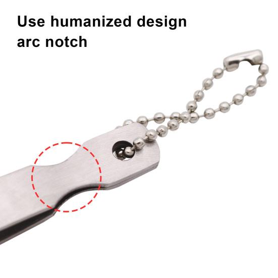 Ringöffner aus Edelstahl mit Perlenkette, tragbares Werkzeug zum Öffnen von Ringen mit Doppelschlaufe, Angelzubehör für den Außenbereich