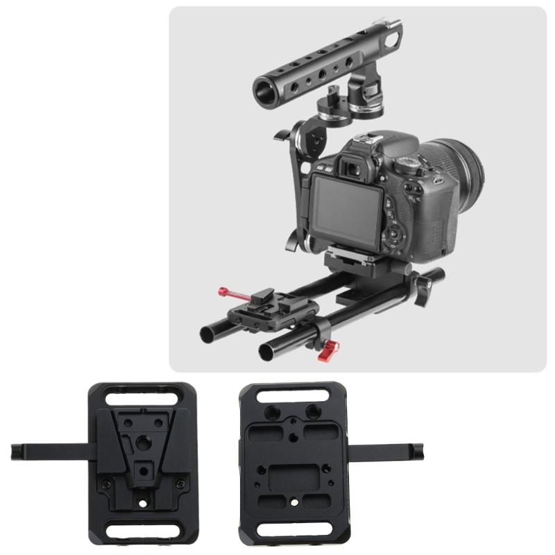 V Mount Battery Plate Rod Clamps V Lock Mount Battery Baseplate Adapter for Camera Power Supply Photography Accessories