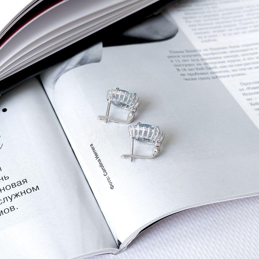 Silver Earrings with Natural Topaz 7.345ct (2167778)