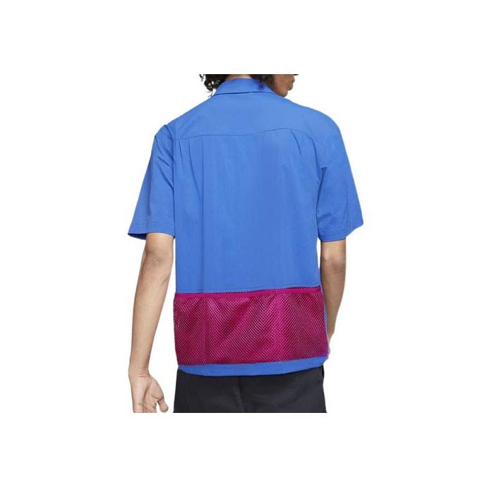 Nike ACG Mesh Breathable Short Sleeve Shirt with Zip Pocket Men Tops Blue CI0415-405