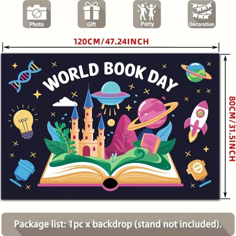 2D Open Book Fantasy Backdrop World Book Day Classroom Background