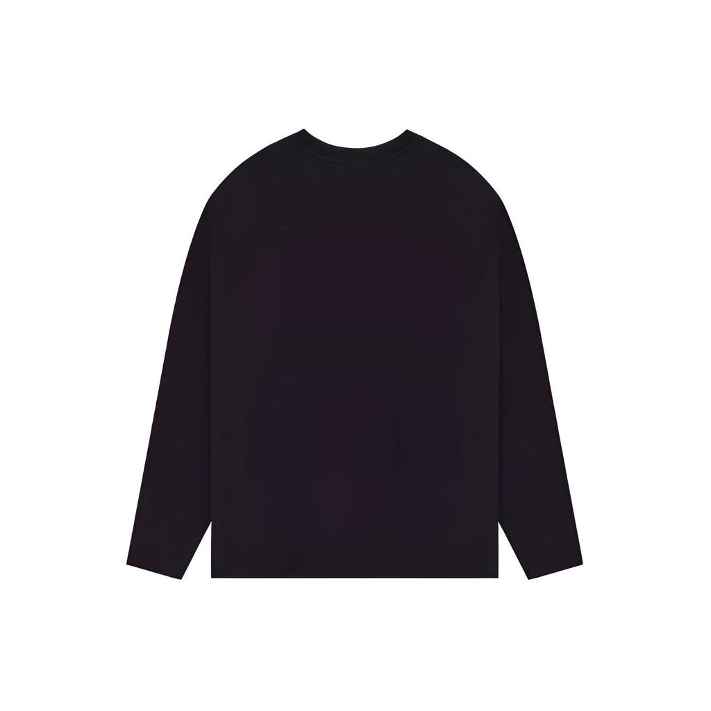 WE11DONE Rhinestone Logo Round Neck Long Sleeve T-Shirt Unisex Tops WD-TT1-22-691-U-BK