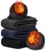 Andeor Thick Winter Socks Temperature Extra Thick Pile Wool Heat Wool Cold Odor Perfect for and Sizes Set Black Dark Gray Men's [Ultra-Warm 38°C
