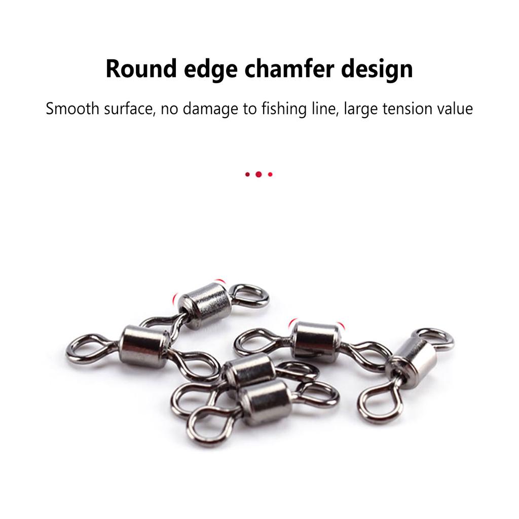 100pcs Fishing Swivel 2/0-12 Size Stainless Steel Bait Connector Fishing Tackle Accessories Fish Tool