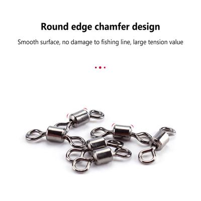 100pcs Fishing Swivel 2/0-12 Size Stainless Steel Bait Connector Fishing Tackle Accessories Fish Tool