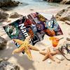 Custom Name Personalized NBA Print Beach Towel, for Trip Camping Beach Party Home Decor, Birthday Gift for Family & Friends