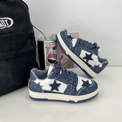 Ochiuri cu talpă groasă, cu vârf rotund, pantofi de skateboard, respirabili și confortabili, decorati cu stele, pantofi casual multifuncționali