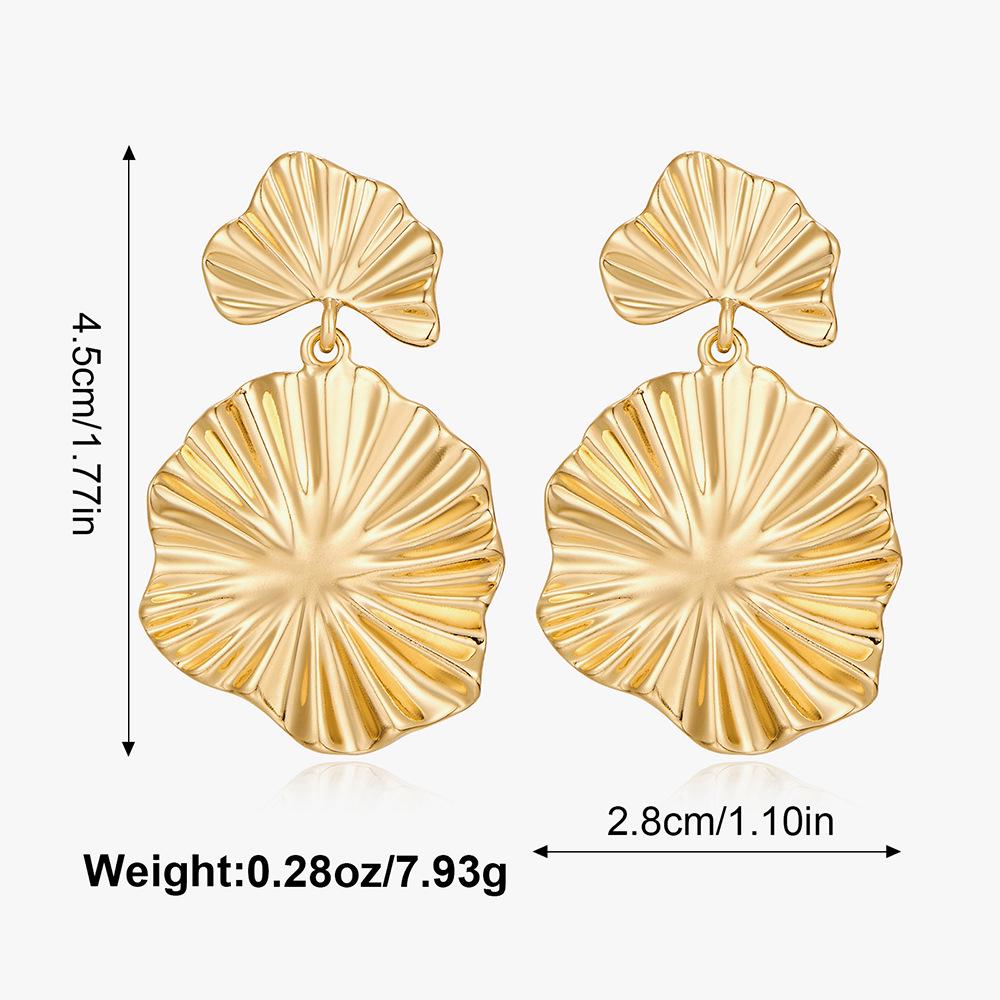 Cercei Europeni & Americani High-End cu Frunză de Ginkgo din Aliaj - Design Îndrăzneț, Elegant, Exagerat