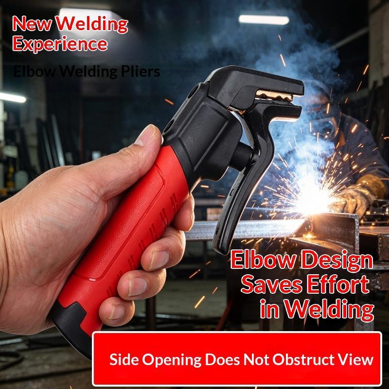Welding Tongs Heat Resistant Heavy Duty Insulated Handle 1PC High Strength Welding Clamp for Shipbuilding Metal Welding Operations