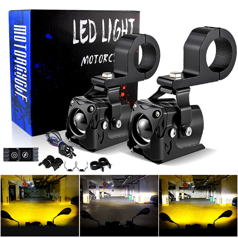 1Set 40W Motorcycle LED Spotlight Fog Lights For BMW R1250GS ADV F800GS R 1250 GS LC Yamaha MT07 MT09 Auxiliary Light Assemblie