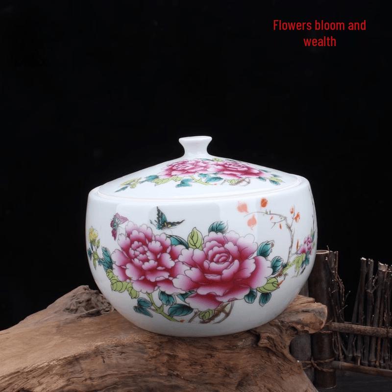 Ru Han Ceramic Storage Jar with Lid