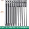 11PCS Torx Head Screwdriver Bit Set Magnetic 1/4" Hex Shank S2 Steel 3 Inch Long Drill Bits Security Torx Bits T6-T40 50/100mm