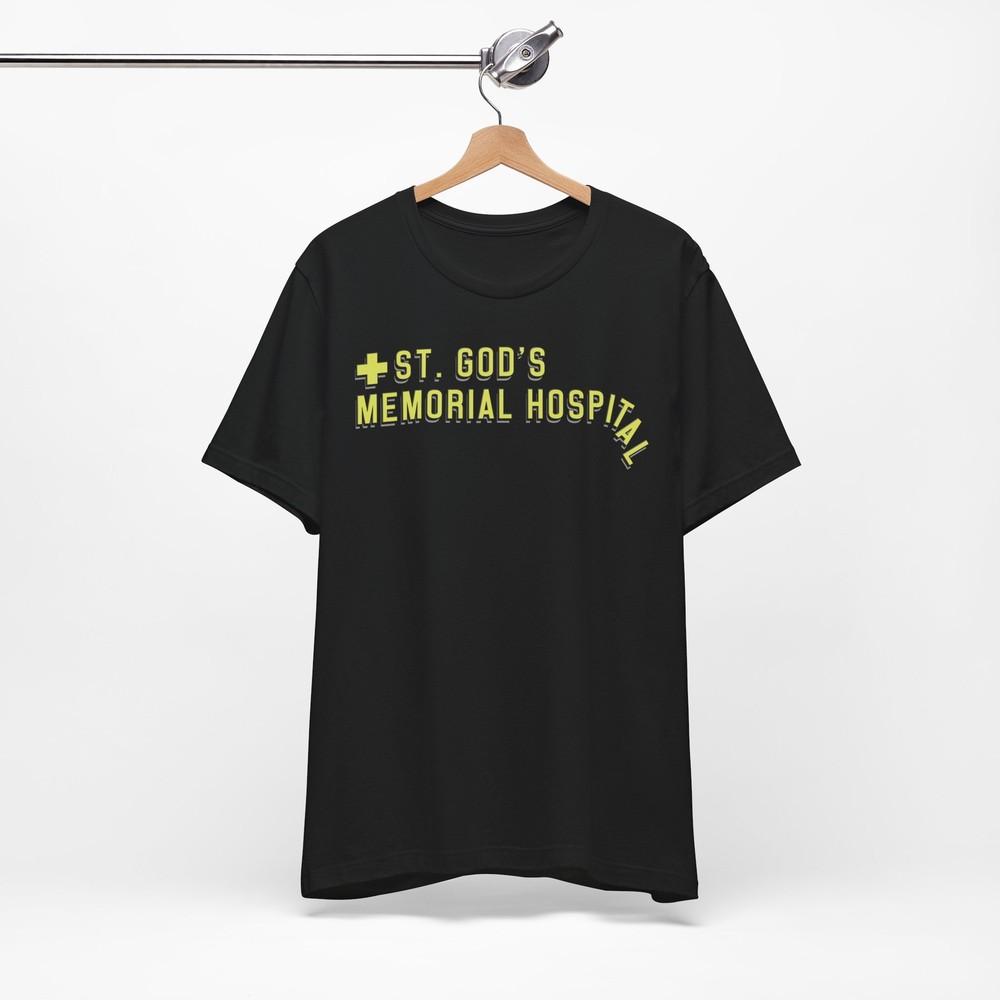 St. God s Memorial Hospital t-shirt Brawndo, Idiocracy Parody Unisex T-Shirt XXXL