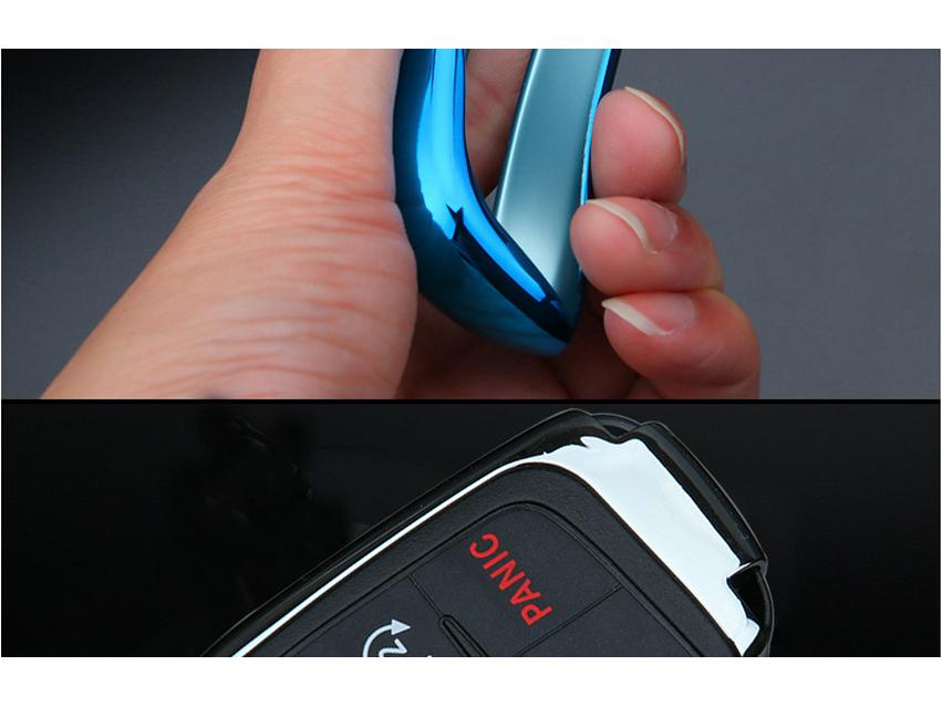 TPU Key Case for Jeep Cherokee, Renegade, Compass, and Dodge - Car Key Protective Cover