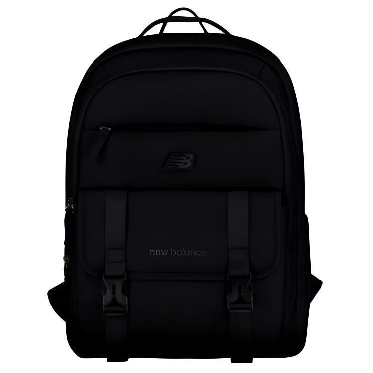 New Balance Comfortable Simple Solid Color Large Capacity Fabric Backpack Medium Size Unisex Backpack Black 8PF1E033BK Black
