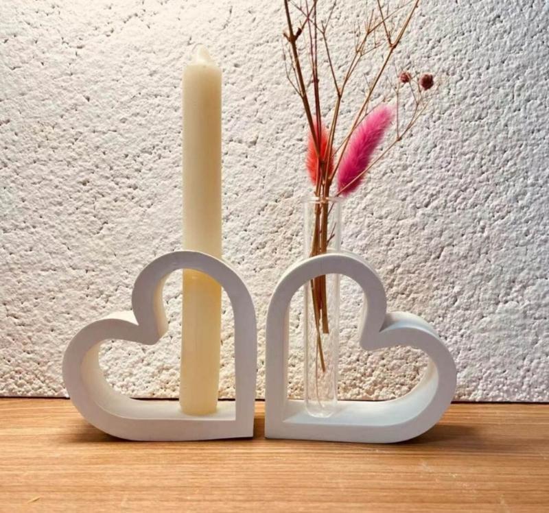 Heart Shaped Silicone Mould Hydroponic Test Tube Plant Vase Mold Cement Flower S Resin Mold Decor Concrete Molds
