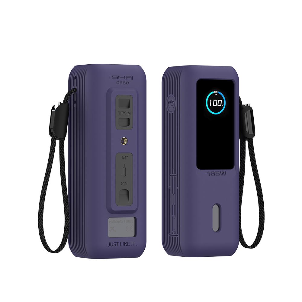 Silicone Case for Anker Zolo 25000mAh 165W Power Bank Portable Charger Protective Case Travel Carrying Case TF/SIM Storage Bag