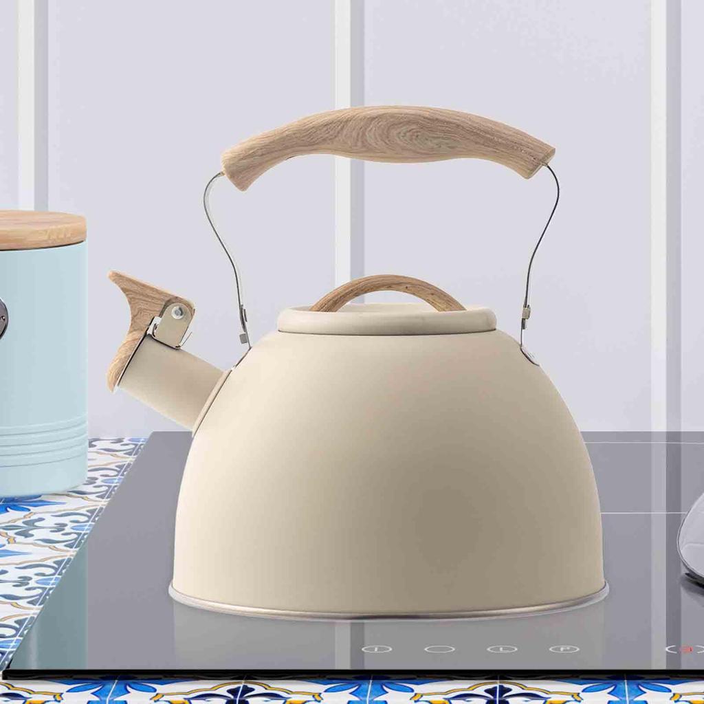 3L Stainless Steel Whistling Tea Kettle Water Boiler Large Capacity Water Kettle for Dorm Outdoor Camping Household Apartment