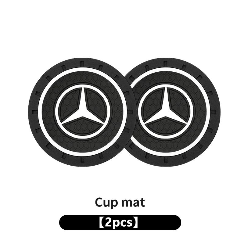 

GLC GLB Car Coaster Silicone Water Cup Slot Non-Slip Mat PVC Pads For Benz C180 C300 W124 W176 W177 C200 C260 GLC CLE CLA AMG